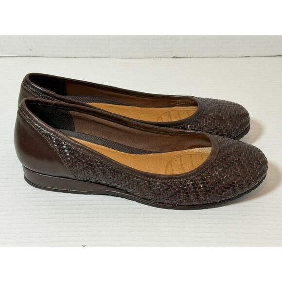 Women's Nurture Sloan Woven Brown Flat Slip On Leather Shoes Size 9.5 - Picture 3 of 8
